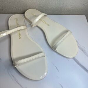 Stuart Weitzman Sawyer Jelly Slide Sandal in Ivory Size 6
